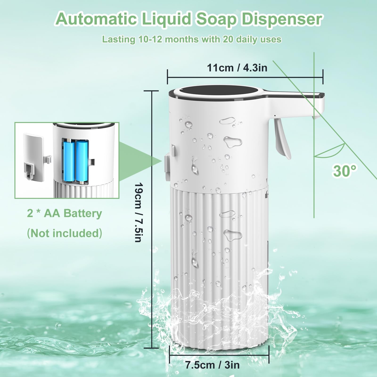 Push-Activated Automatic Soap Dispenser, Soap Dispenser for kitchen,Continuou…