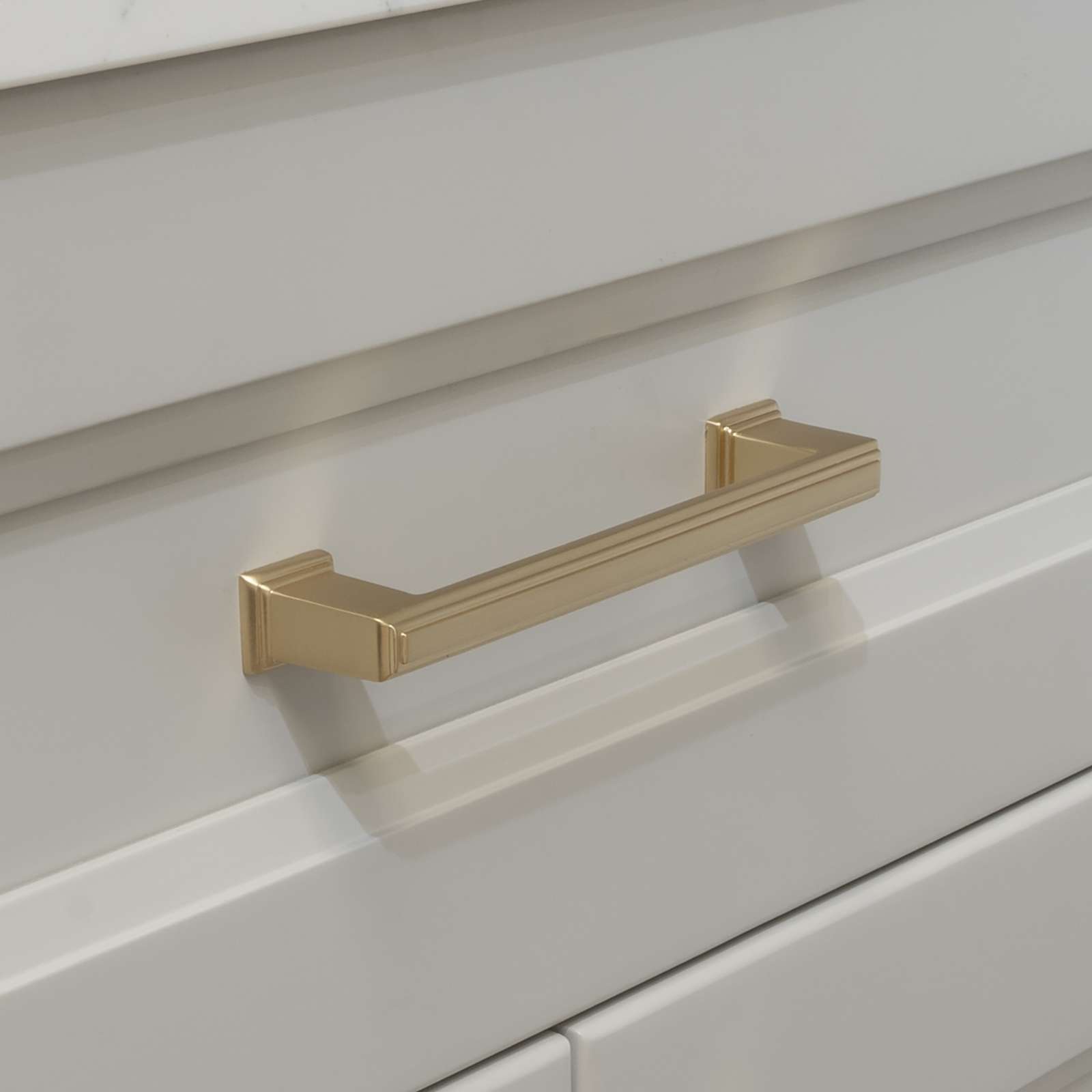Square Brushed Champagne Gold Solid Cabinet Handles Pulls Kitchen Bathroom