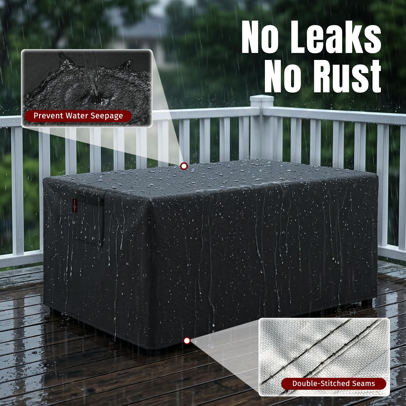 48″ Fire Pit Cover Rectangular Waterproof Heavy Duty Outdoor 48×28×24Inch 420D