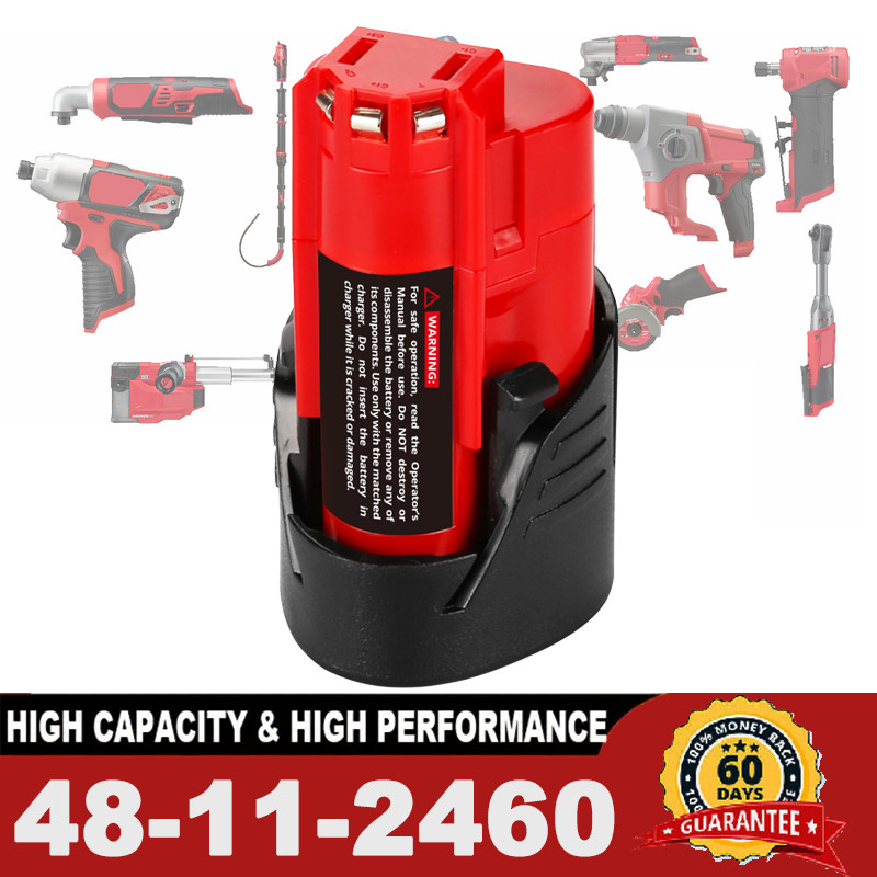 Battery For Milwaukee M12 48-11-2460 LITHIUM 3.5 Ah Extended 48-11-2401 PACK