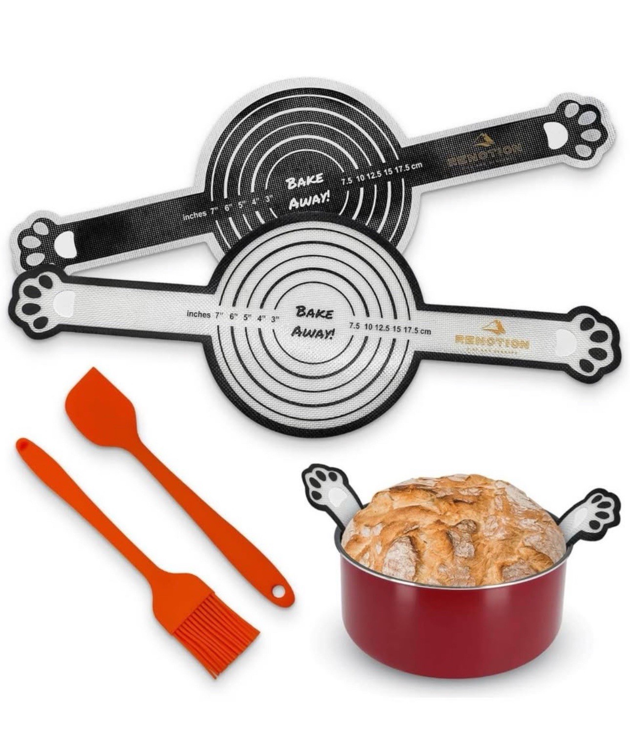 Silicone Sling 500 Degrees, 2 PCS Nonstick & Easy Clean Reusable Bread Mat