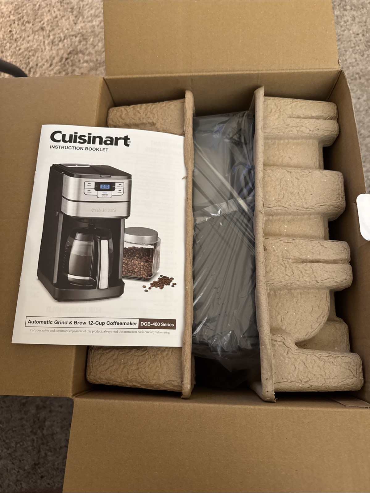 Cuisinart Automatic Grind & Brew 12 Cup Coffee Maker Black Stainless Steel