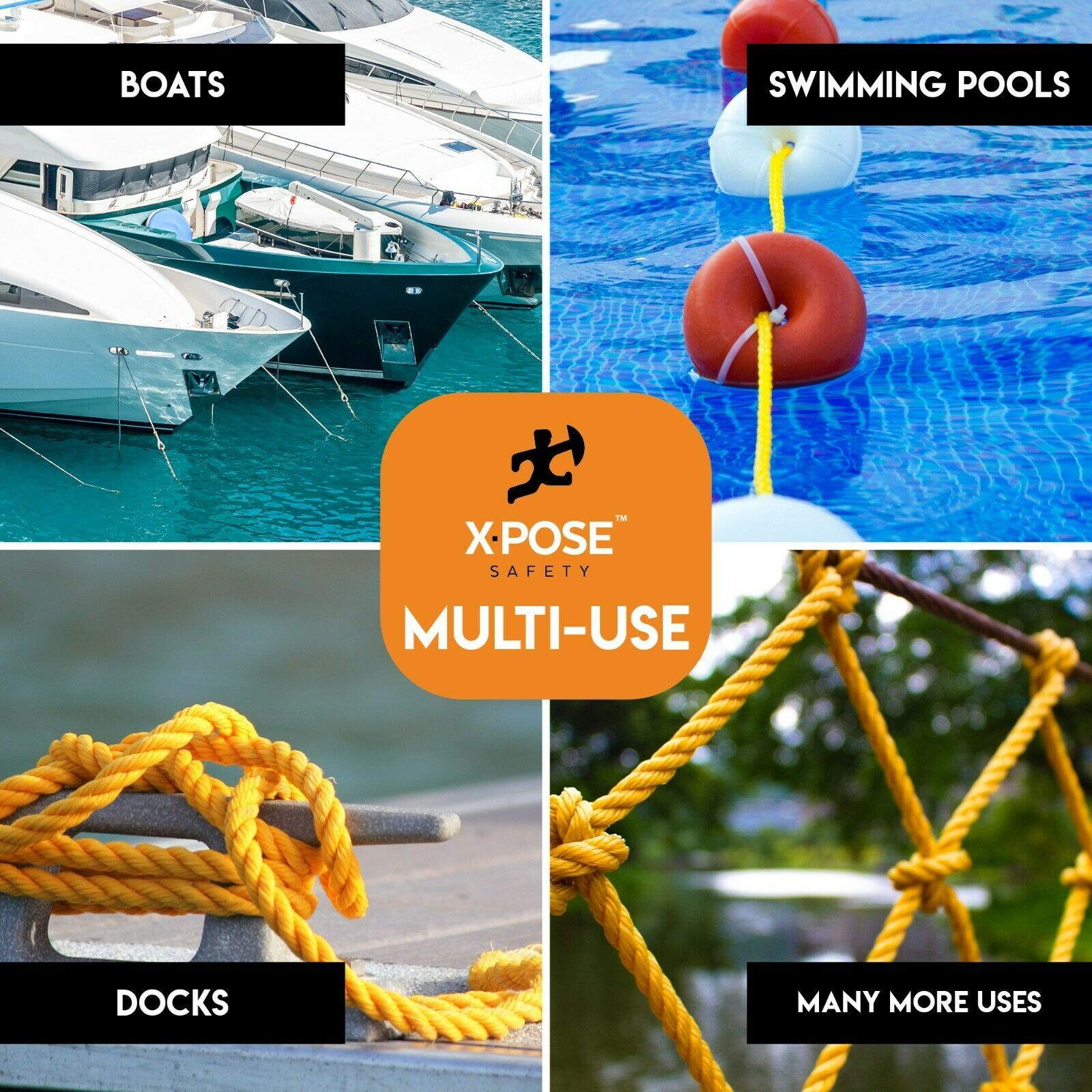Twisted Polypropylene Rope – Yellow Floating Poly Boat Rope