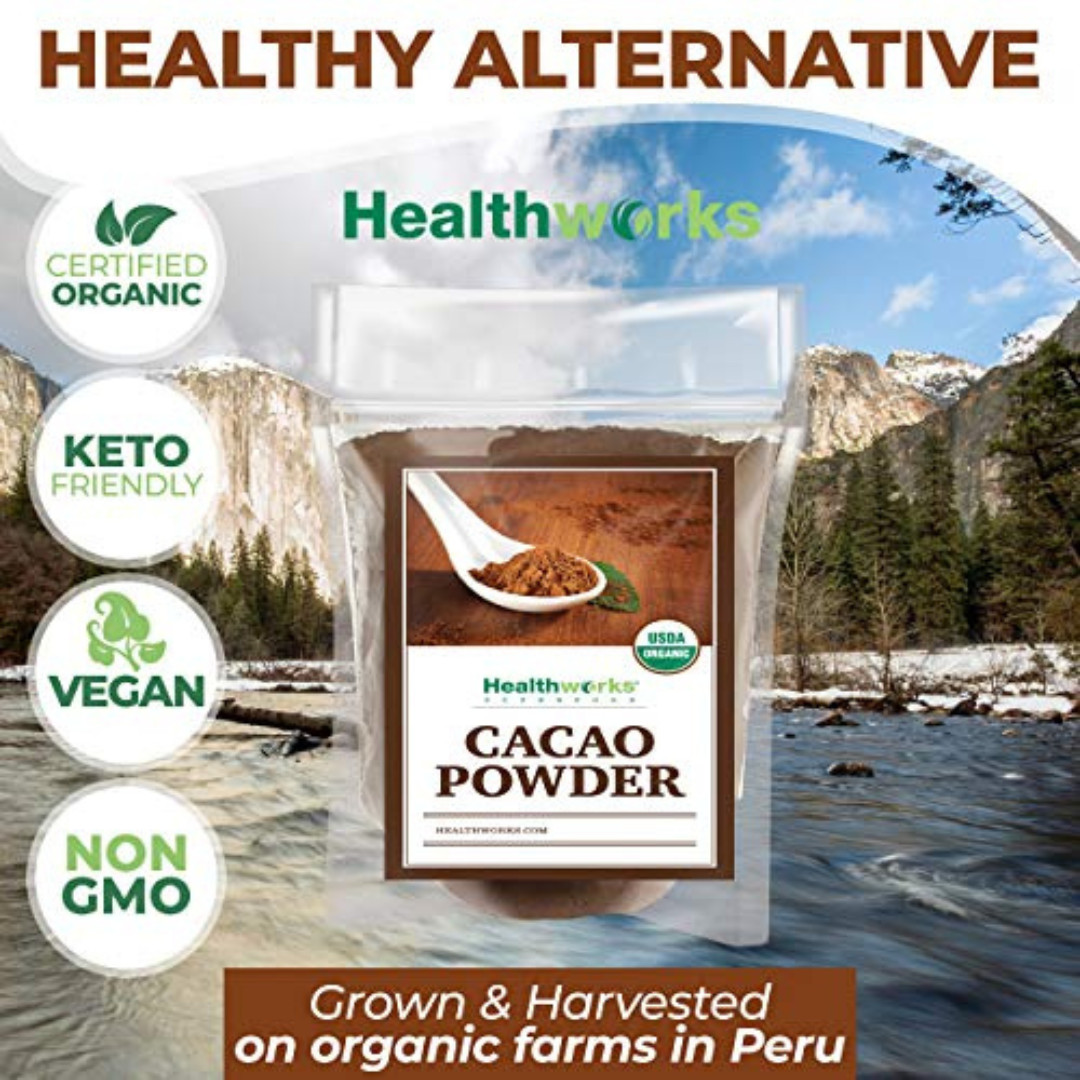 Healthworks Superfoods Organic Cacao Powder – 16 Oz / 1 Lb – Cocoa Chocolate Sub