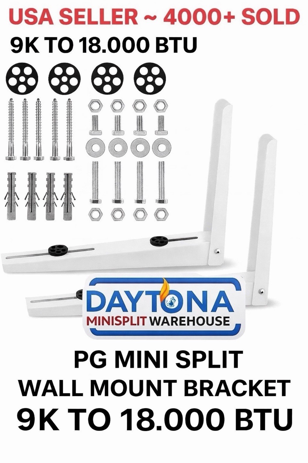 PG Heavy Duty Mini Split Wall Mount Bracket – Fits 9k to 18k BTU Units