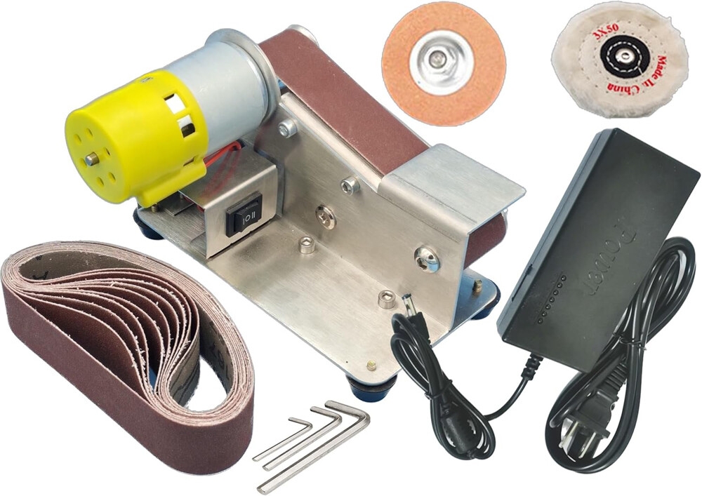 Mini Electric Grinder Belt Sander Polishing Grinding Knife DIY Sharpener Machine