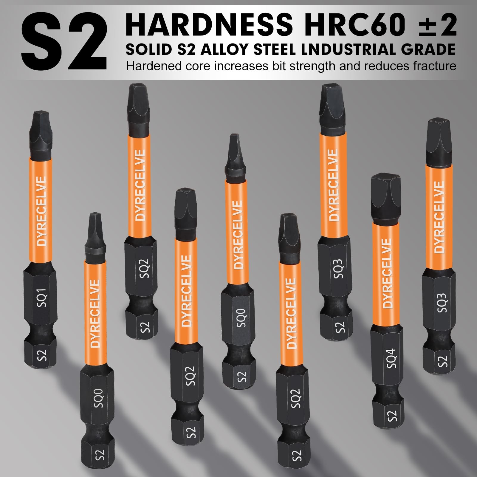 12-Pack Square Drive Bits- PREMIUM S2 Alloy Steel Square Bit Set Magnetic Hea…