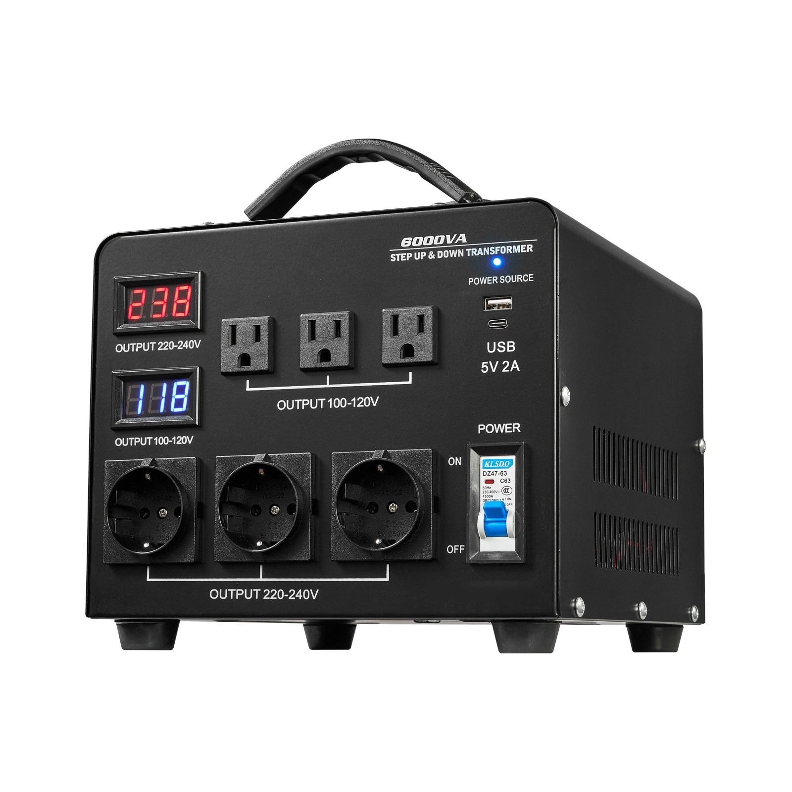 6000VA Automatic Step Up/Down Transformer Converter 110V-220V & 220V-110V