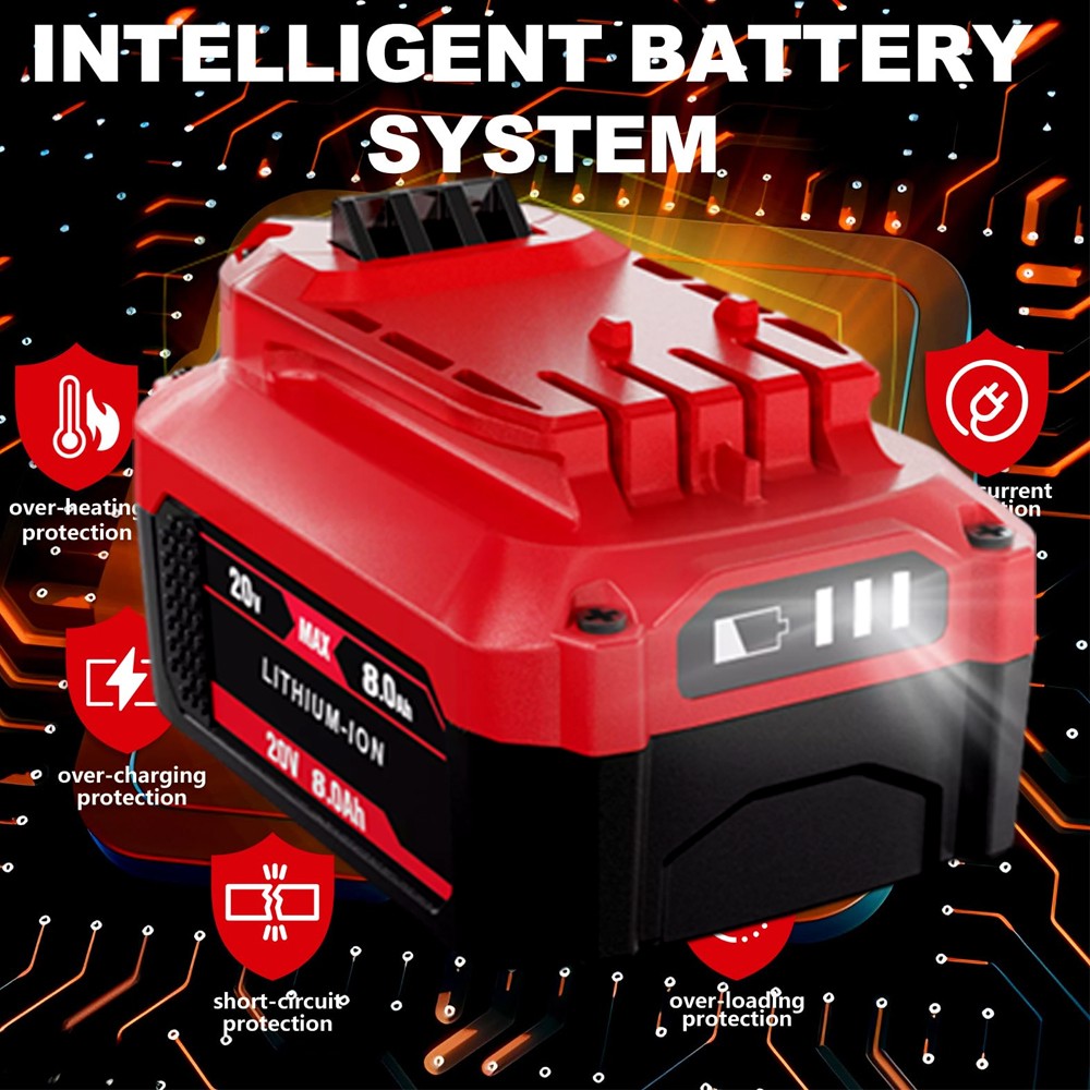 2PACK 8AH 20V For Craftsman V20 MAX Battery CMCB205 CMCB206 CMCB203 Battery