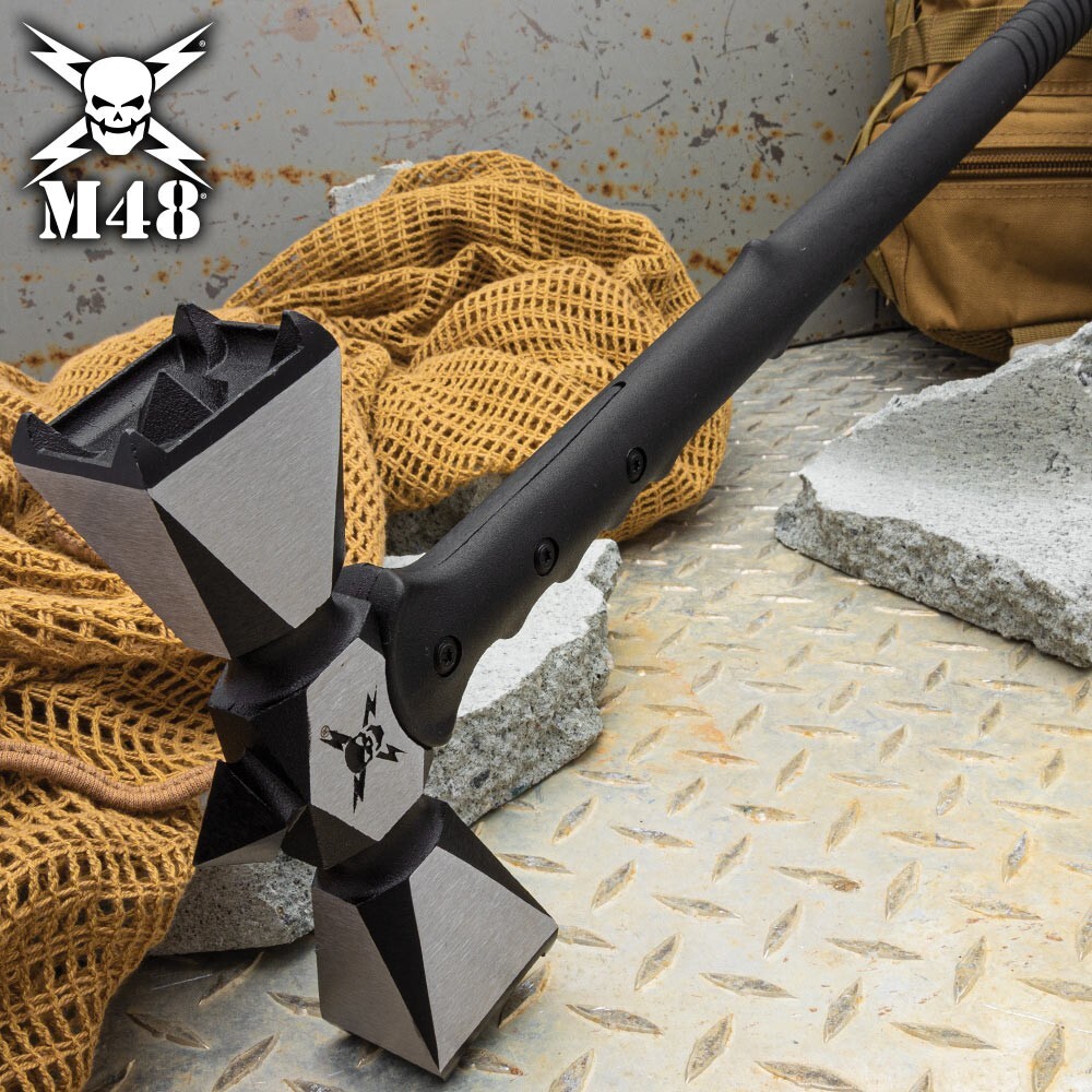 M48 Double-Headed War Hammer XL And Sheath | 2Cr13 Stainless Steel Head