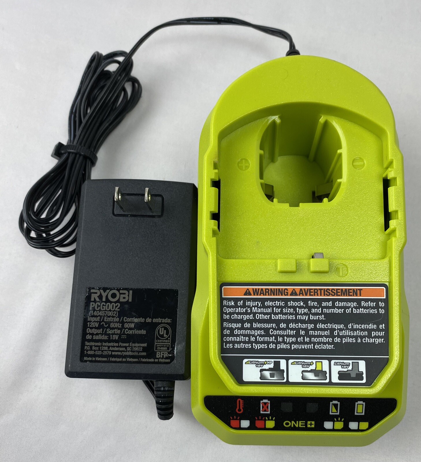 Ryobi ONE+ 18V Battery Charger Genuine OEM Model PCG002