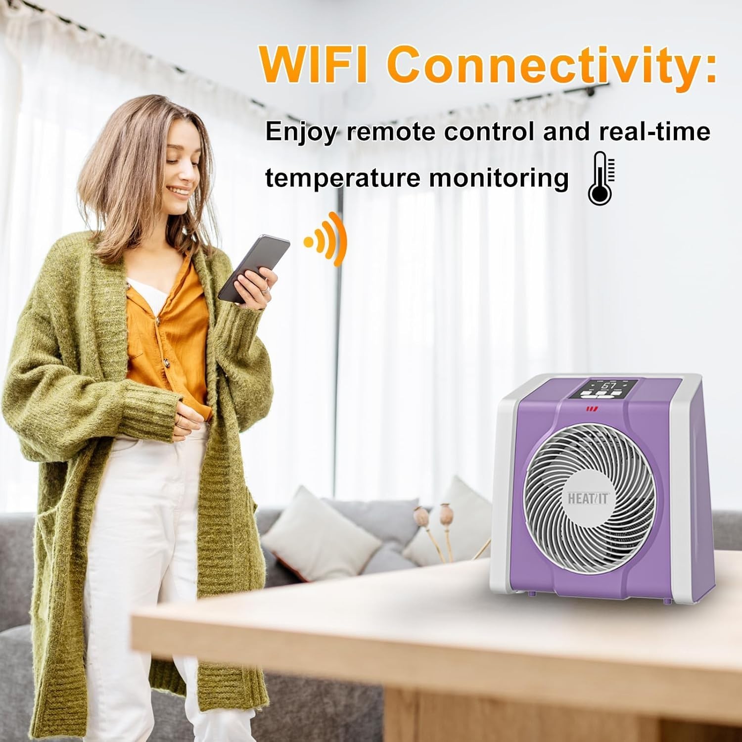 Digital Remote Control Space Heater with Timer – 1500W/750W Power