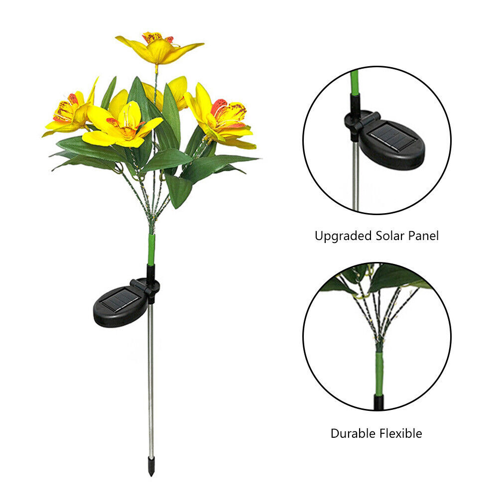 Solar LED Garden Lights Flower Stake Lamp Outdoor Yard Waterproof Patio Decor