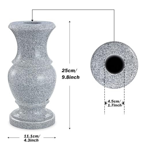 Cemetery Memorial Flower Vase with Drain Holes, 2 Pack, 9.8 in