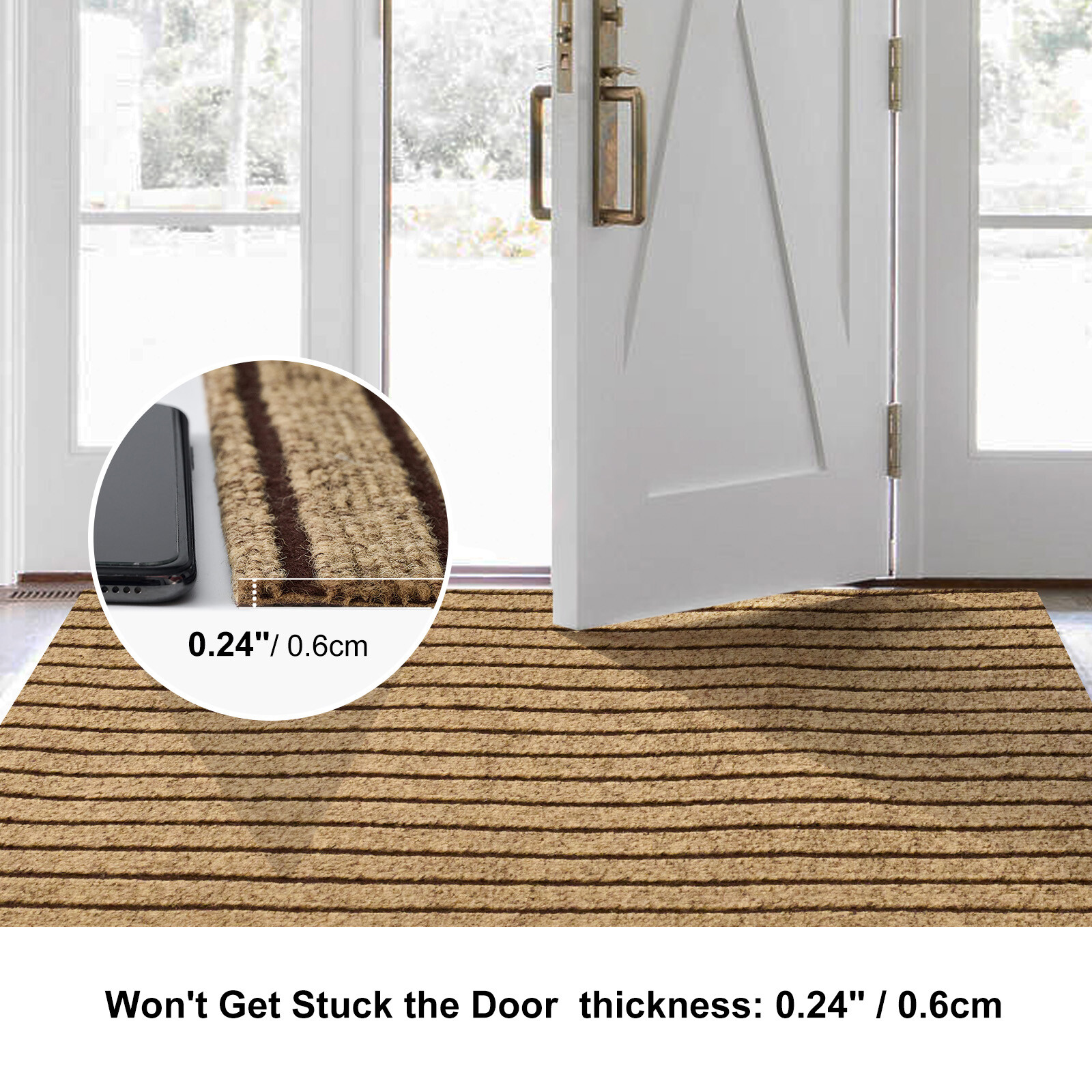 Entryway Runner Rug Indoor Outdoor – Extra Long Hall Rugs Runners Non Slip Brown