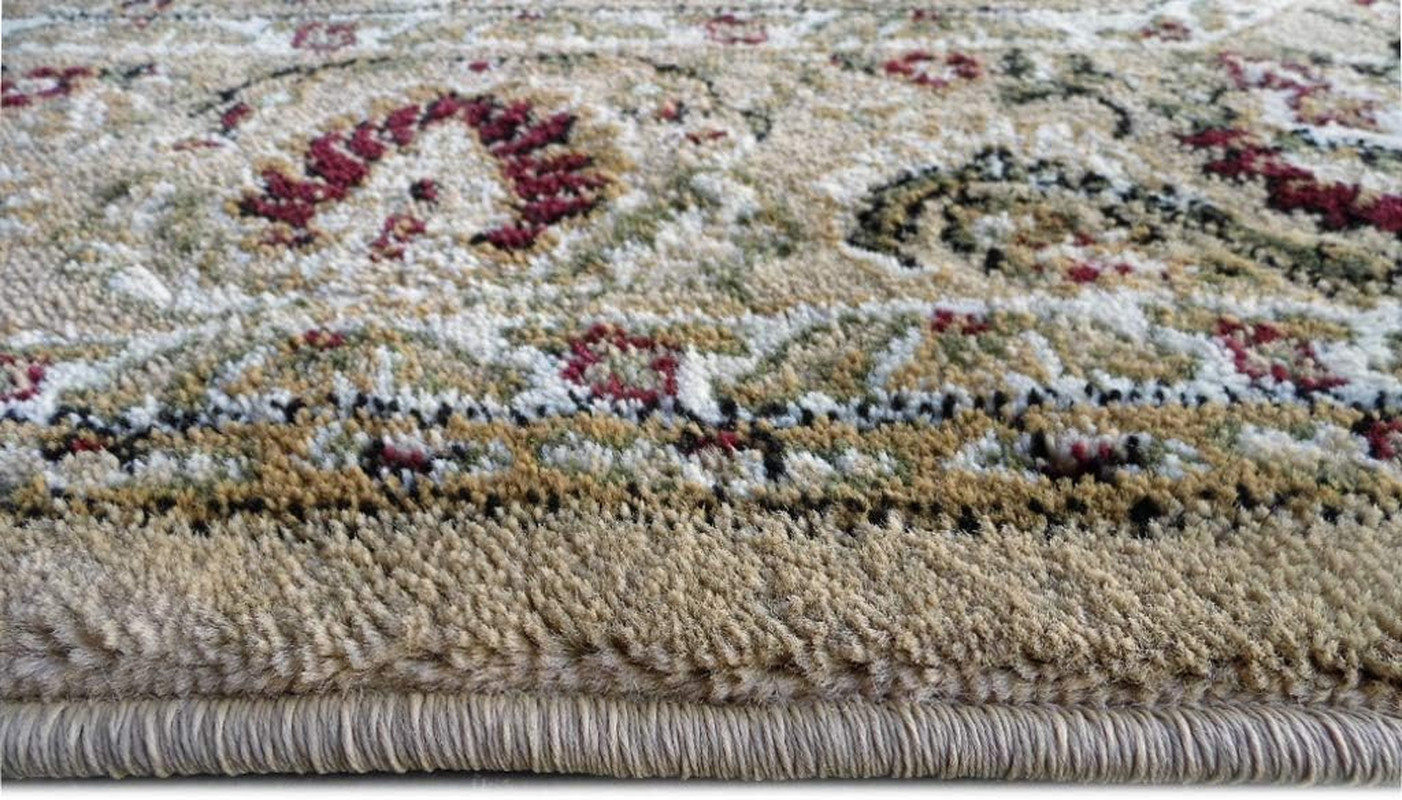 Traditional Octagon Area Rug Design 401 Ivory (7 Feet 3 Inch X 7 Feet 3 Inch)