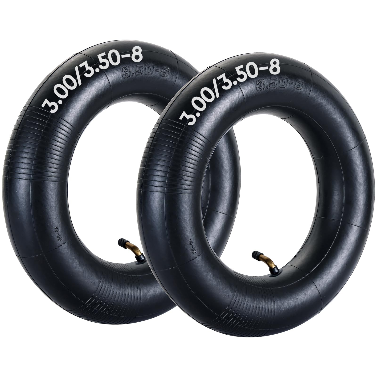 AMGSH 3.00/3.50-8 Inner Tube with TR87 Angled Valve Stem 3.00/3.50-8, Black