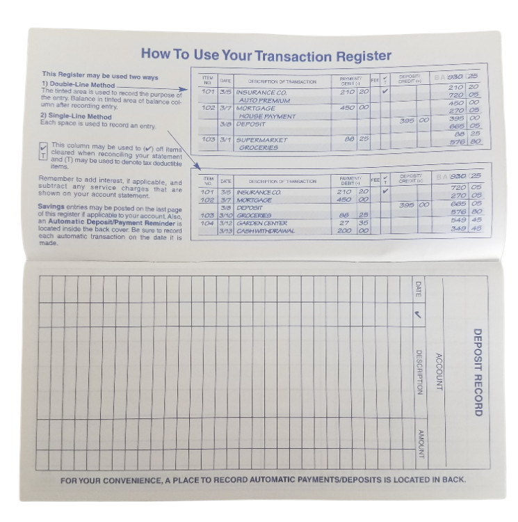 1 Checkbook Transaction Registers 2025 2026 2027 Calendar Check Book Register