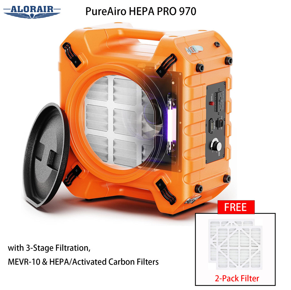 ALORAIR HEPA 750CFM HEPA Air Scrubber UV-C 3-Stage Filtr Professional Air Cleane