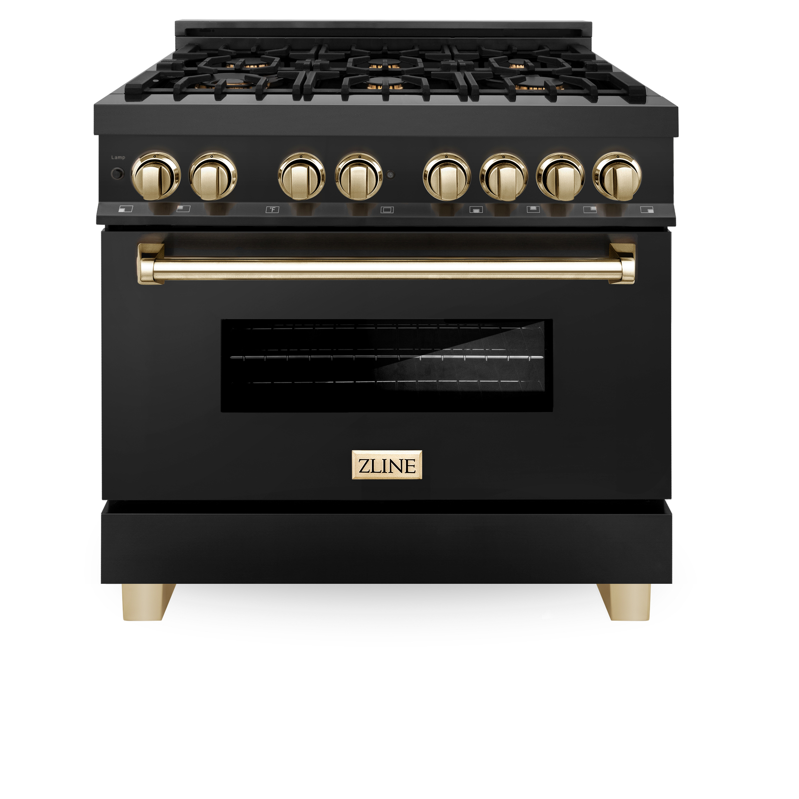 ZLINE 36″ 4.6 cu. ft. Dual Fuel Range Gas Stove Electric Oven GOLD RABZ-36-G OB