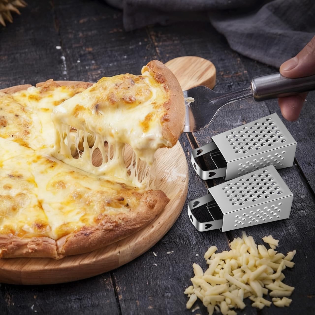 6pcs Mini Cheese Grater Set Stainless Steel 4-Sided Box Grater for Garlic Ginger
