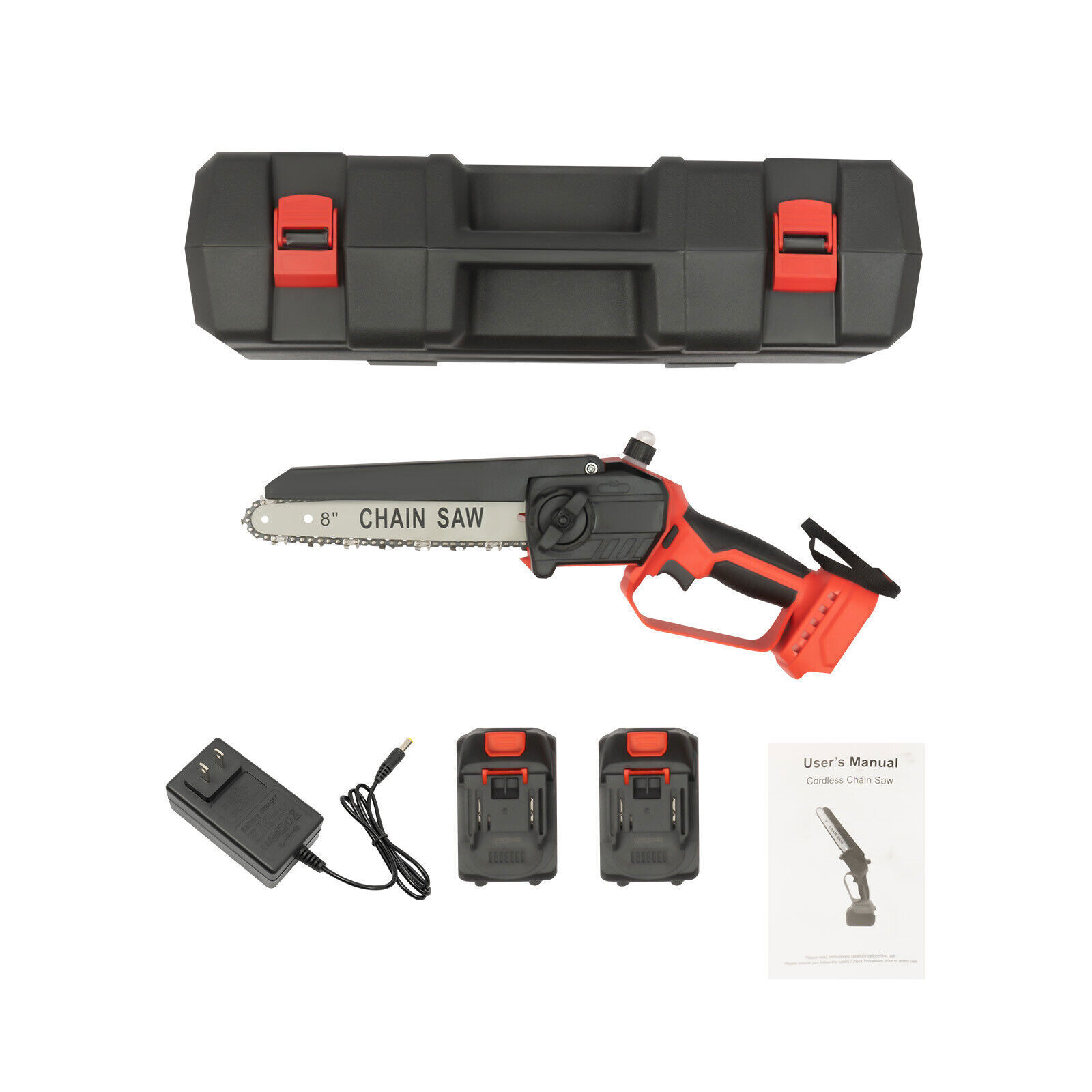 Mini Chainsaw Cordless 8 8 Inch Electric Chain Saw 800W With 2 Battery Power US