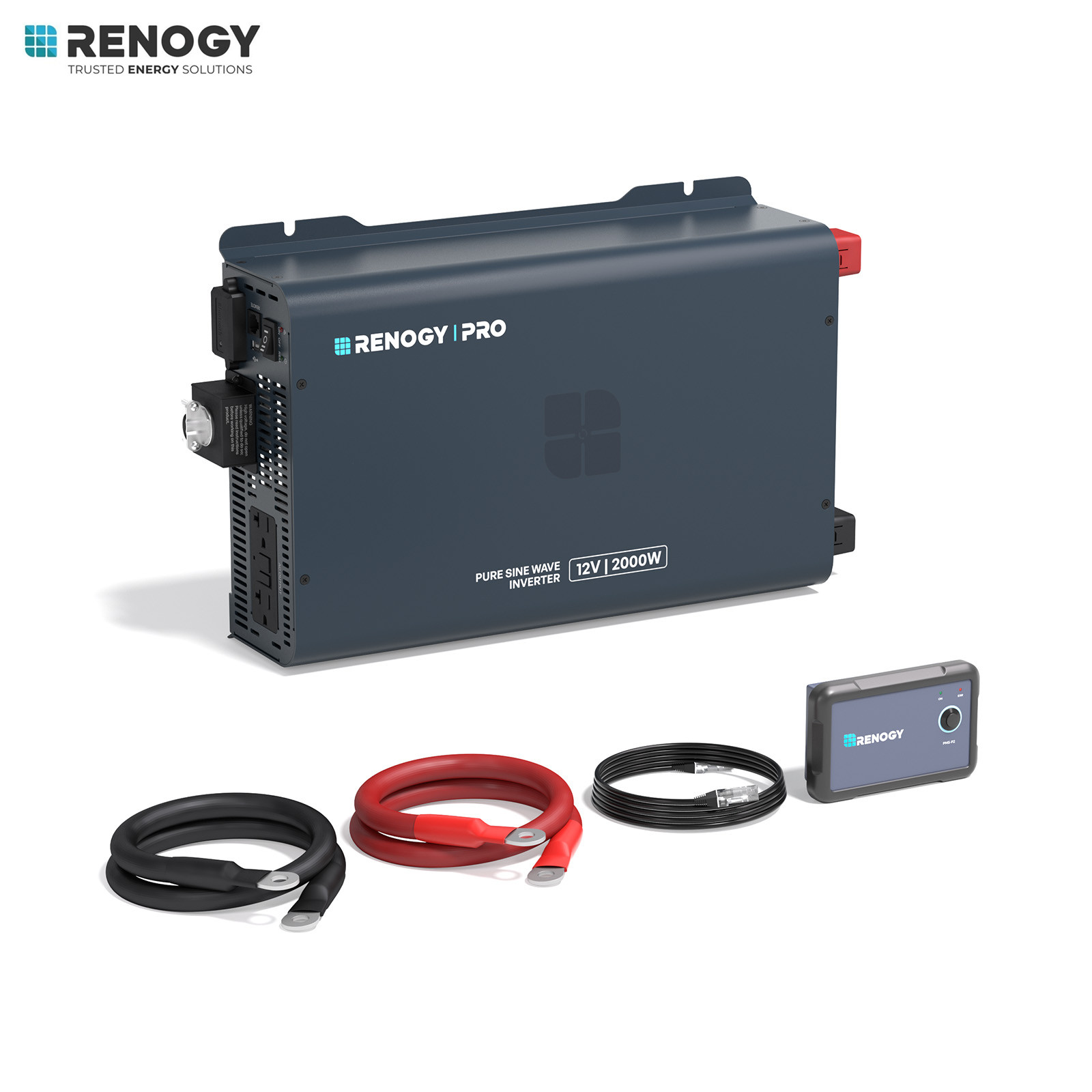 Renogy Pro 2000W Pure Sine Wave Inverter 12V to 120V 92% High-Efficiency W/BT
