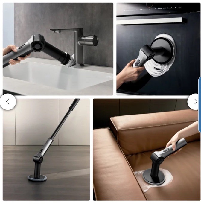 HOTO Flexi Cordless Electric Spin Scrubber, Adjustable Angle.
