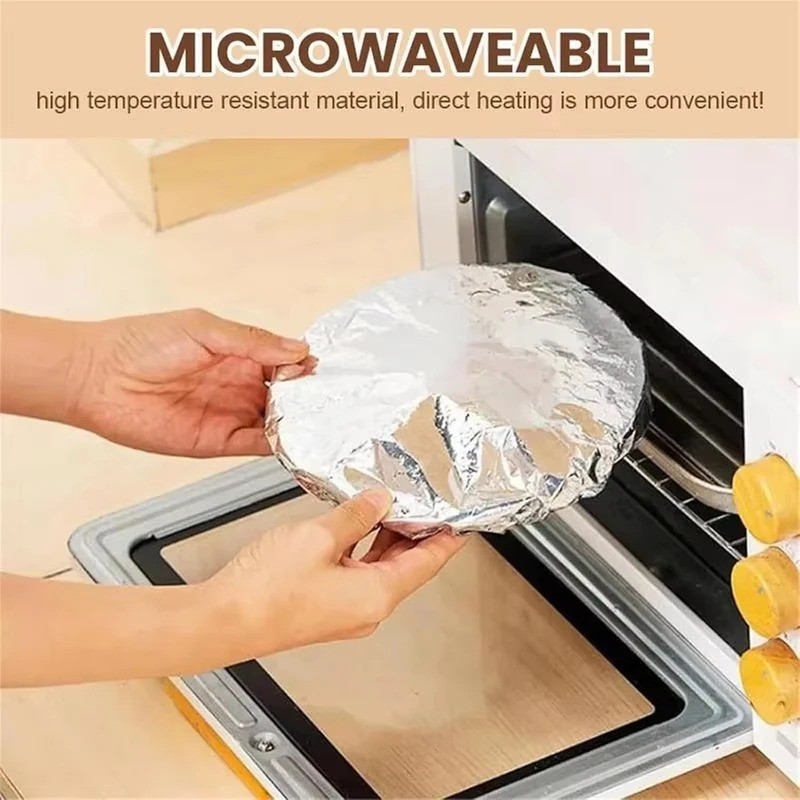 Reusable Aluminum Foil Bowl Covers 10-60PCS Heat Insulation Food Cover Lids
