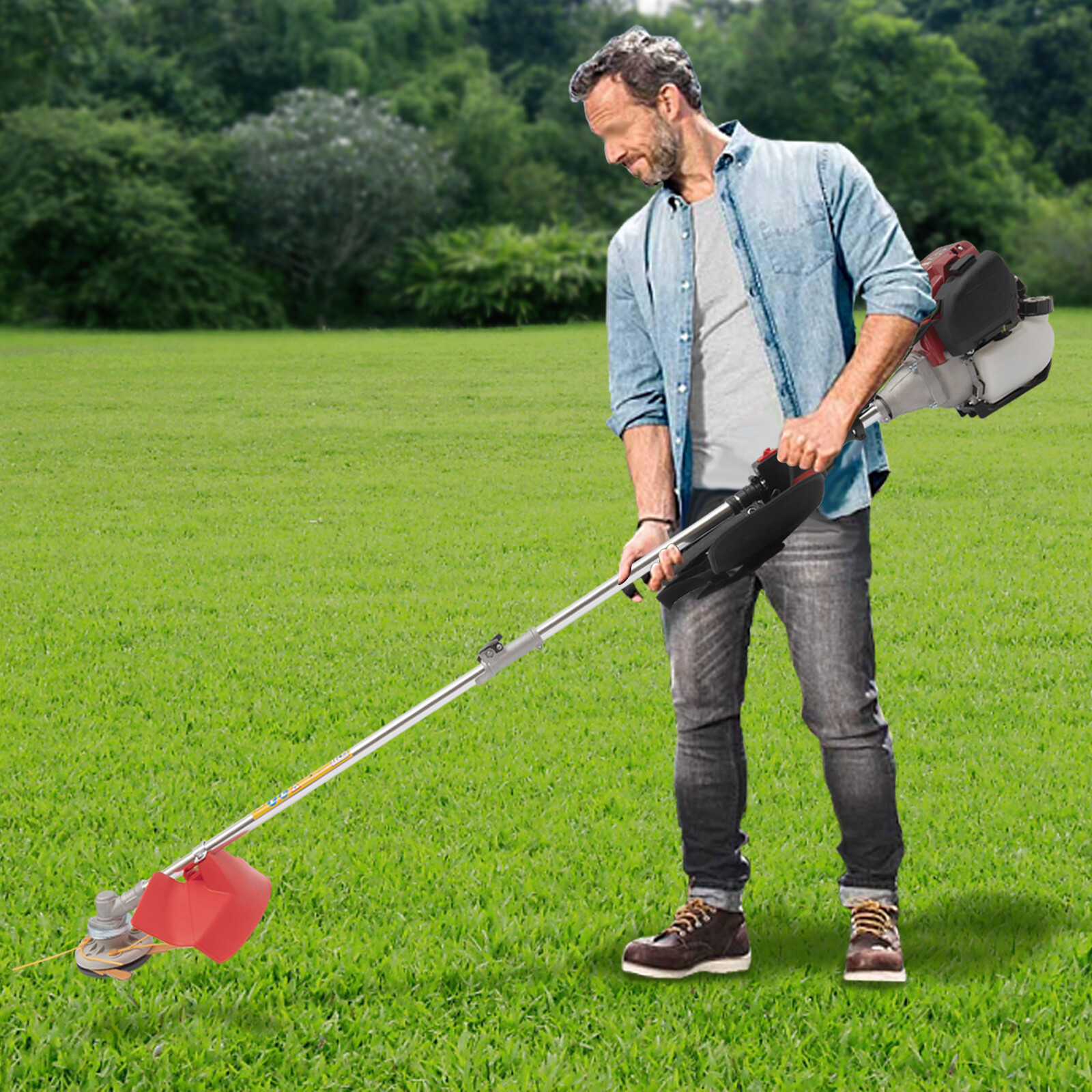 35.88CC 4 Stroke Gas String Weed Trimmer Weed Eater Weed Wacker Grass Cutter