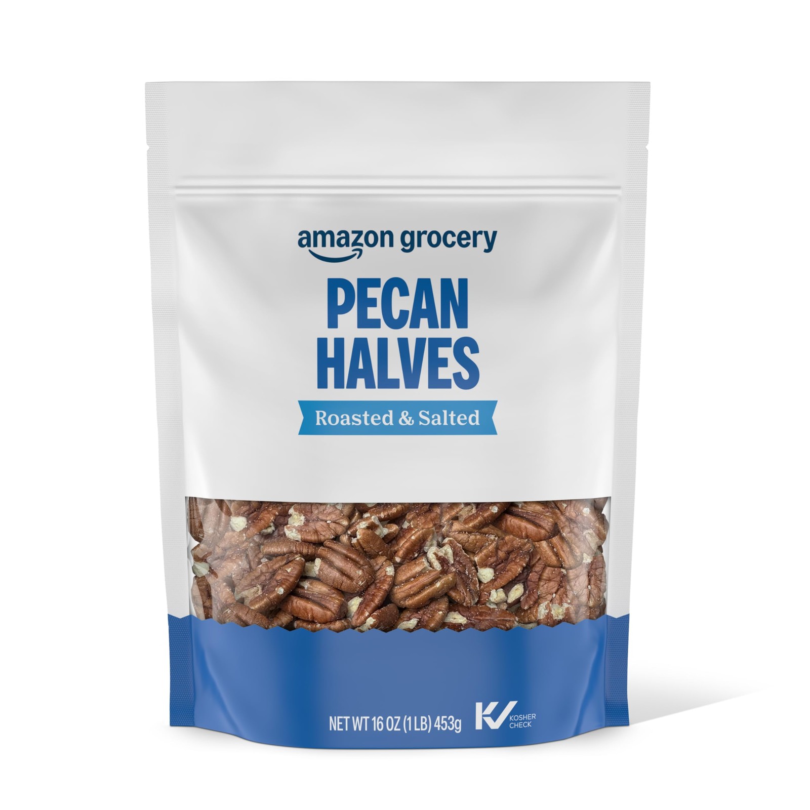 , Pecan Halves, Roasted & Salted, 16 Oz (Previously Happy Belly, Packaging Ma…