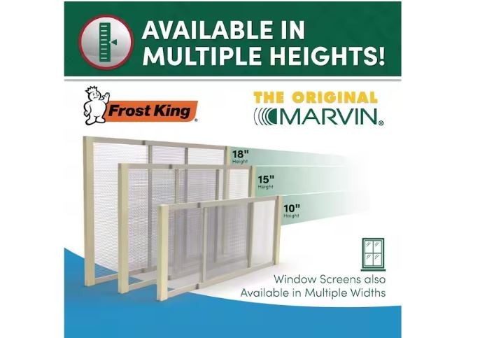 21 – 37 In. W X 18 In. H Clear Wood Frame Adjustable Window Screen
