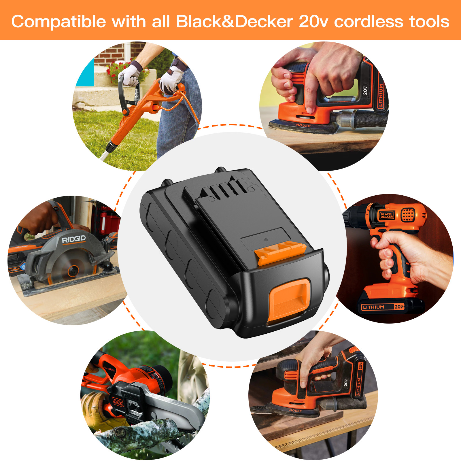 20V 1.5Ah replace For Black and Decker LBXR20 20 Volt MAX Lithium LB20 Battery