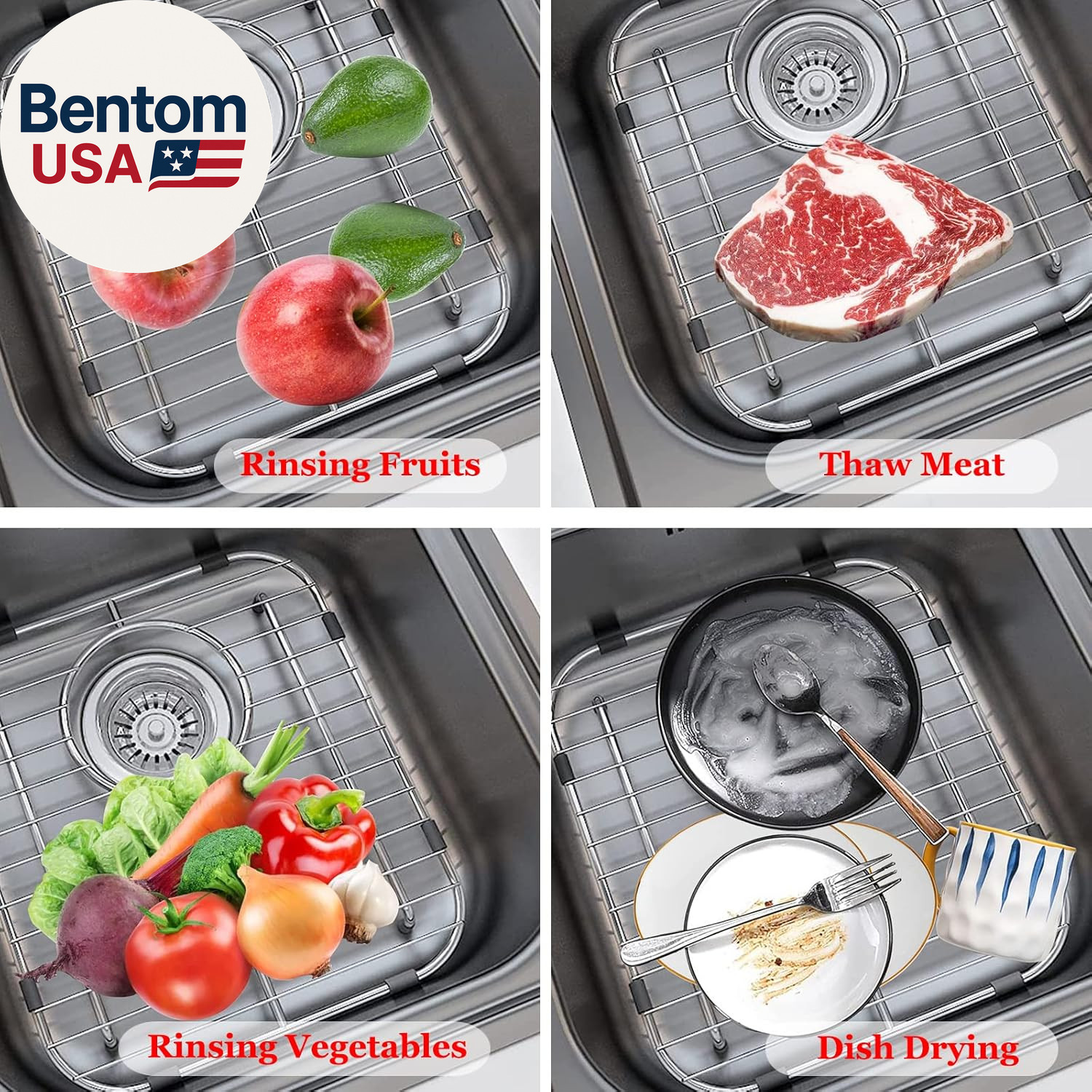 Sink Protectors for Kitchen Sink, Single Bowl Sink Bottom Grid 12.5″X16″X1.25″,