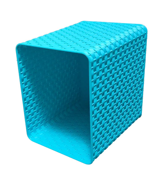 Blue Wicker Wastebasket W/Accessory Holder/Bathroom/Kids/Teens/Adults/Stylish