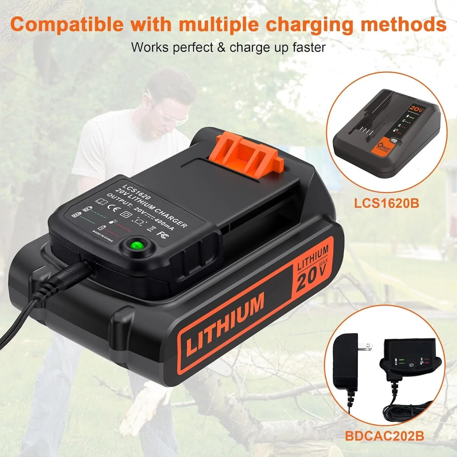 2Pack 20V Lithium-ion 1.5Ah Battery for BLACK DECKER 20 Volt LBXR20 LBX20 LB20