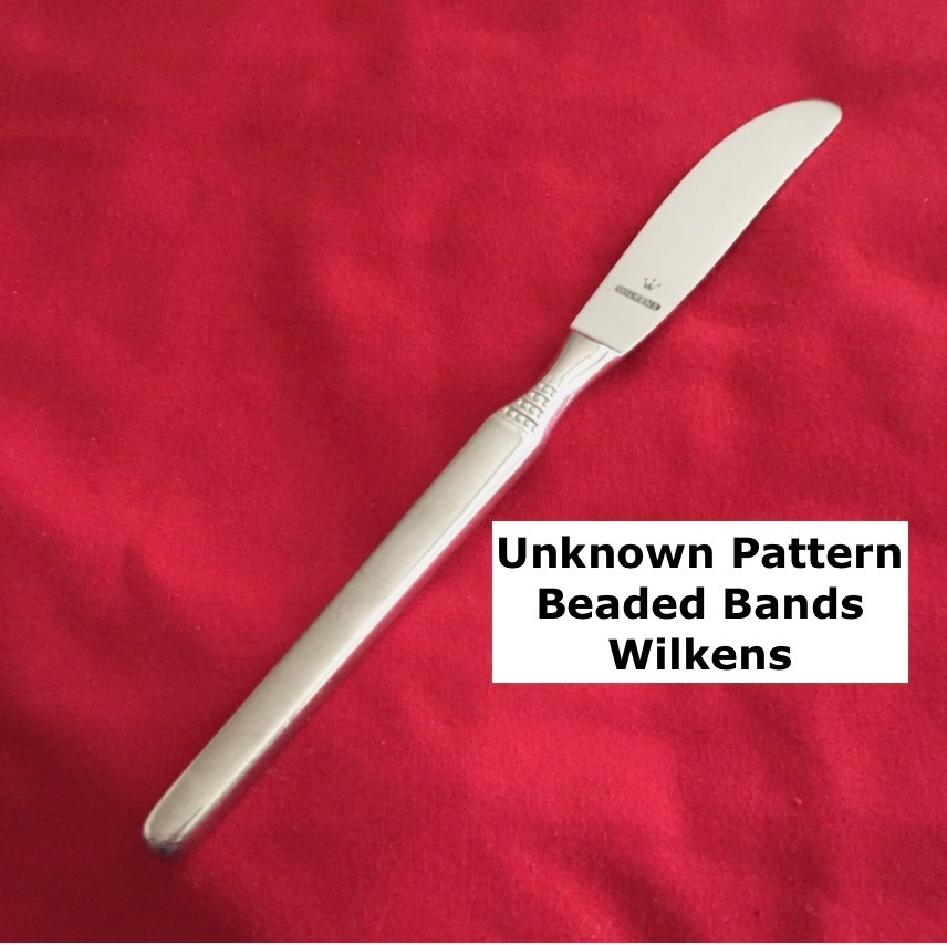 Wilkens Unknown Beaded Bands Slender Handle Dinner Knife 8 1/4″ Stainless Steel