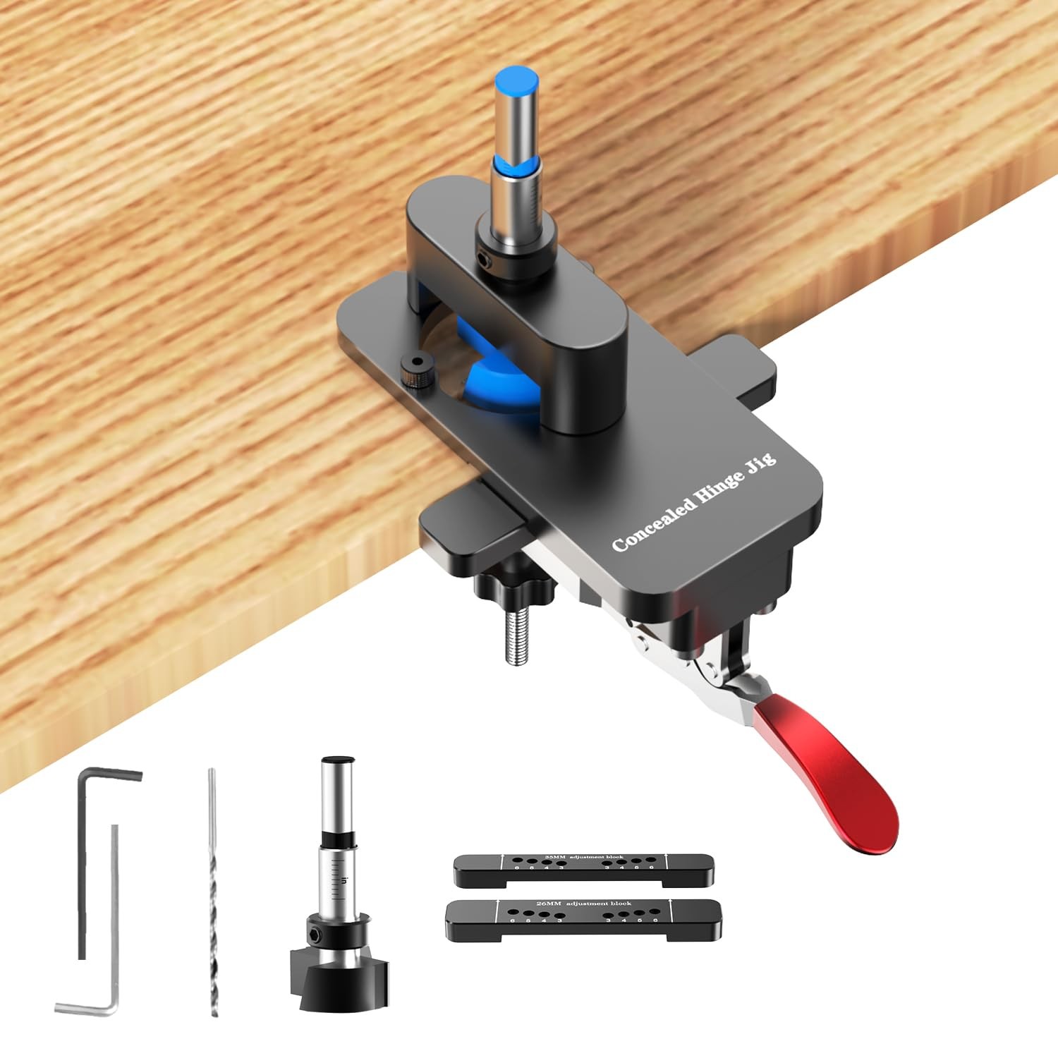 Concealed Hinge Jig, 26mm & 35mm Metal Cabinet door Hinge Jig Hole Drilling w…