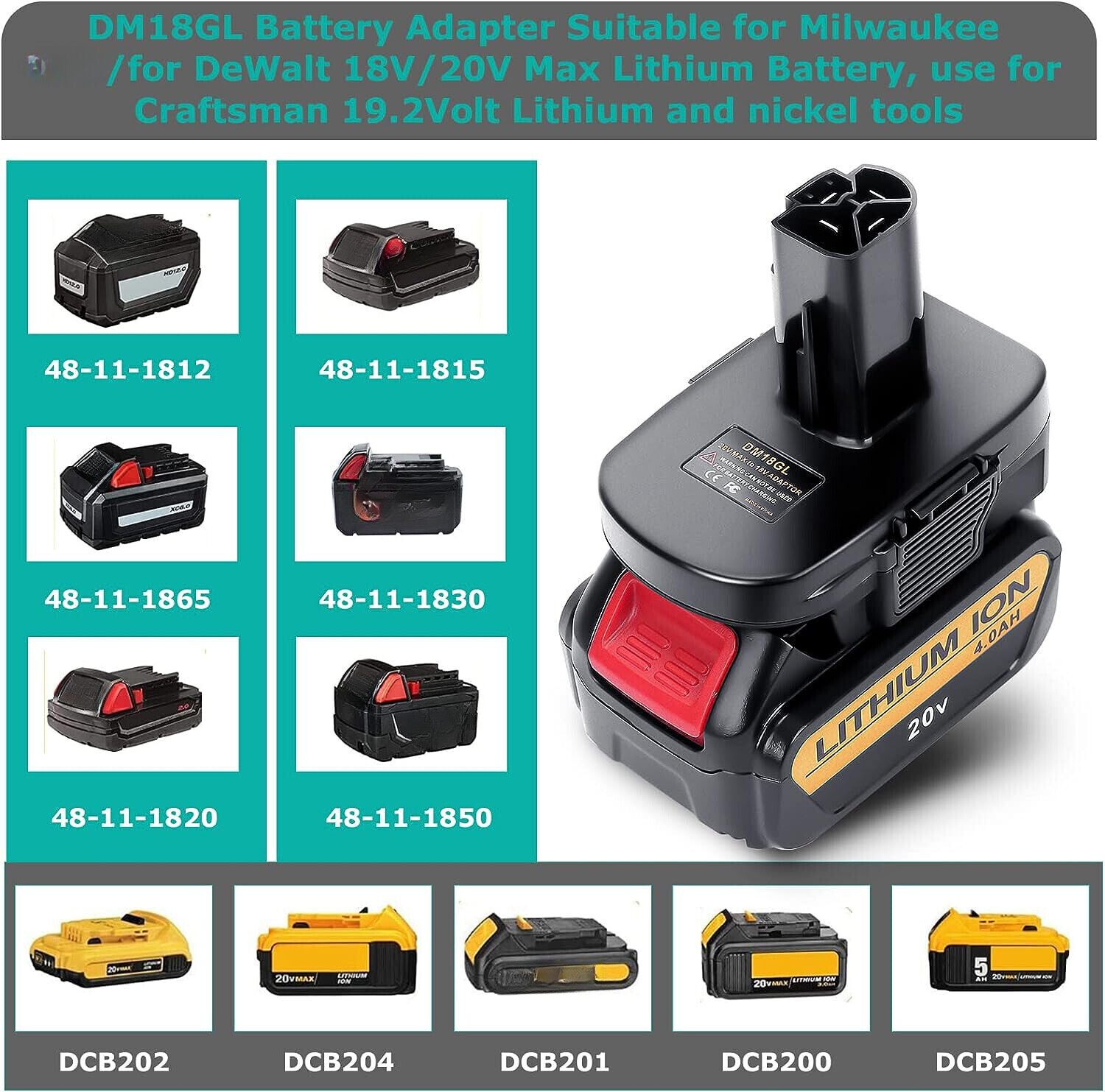 Converter Battery Adapter 18V For Milwaukee to for CRAFTSMAN 19.2V Power Tool