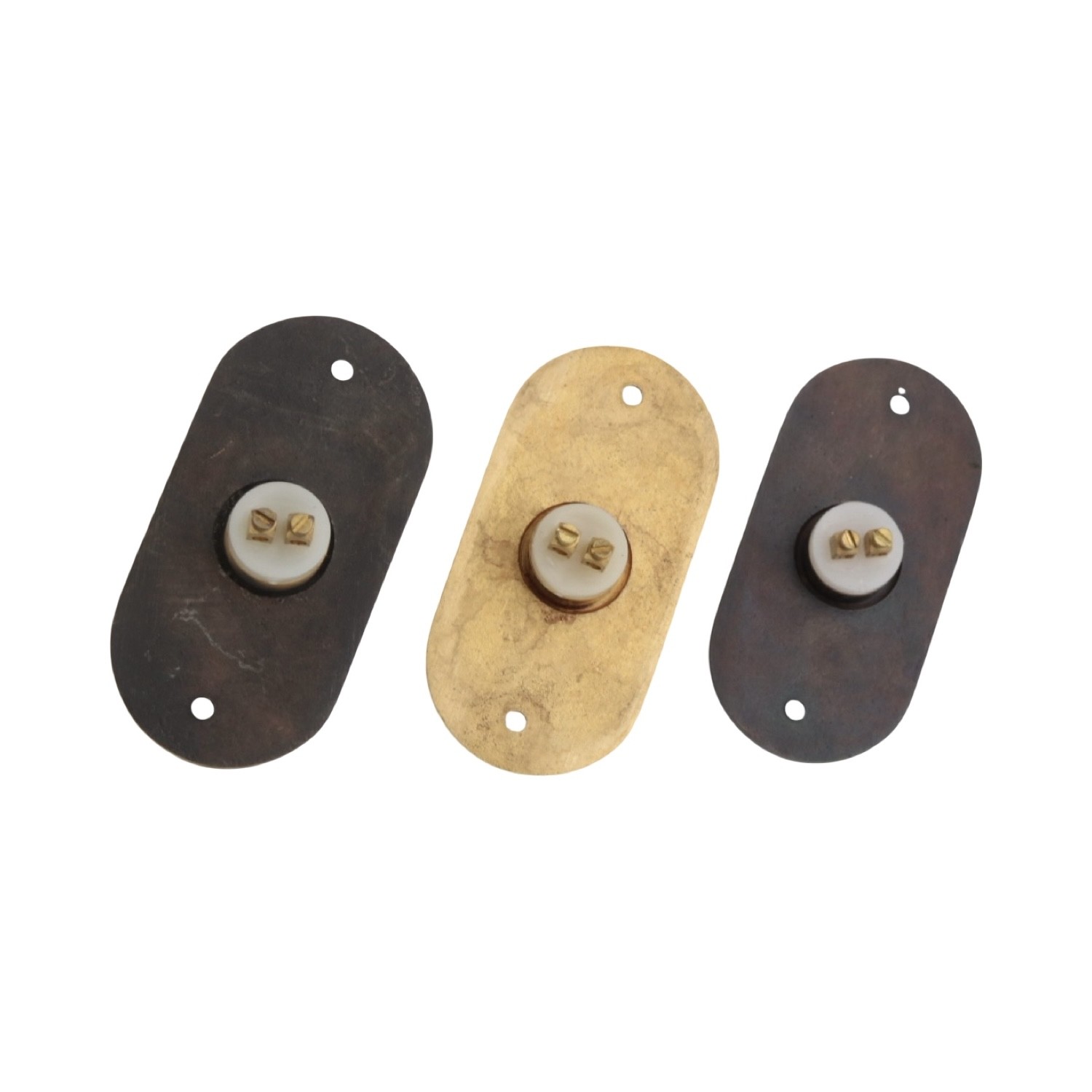 PRESS Oval Push Button Doorbell Solid Cast Brass – 3 Finish Choices