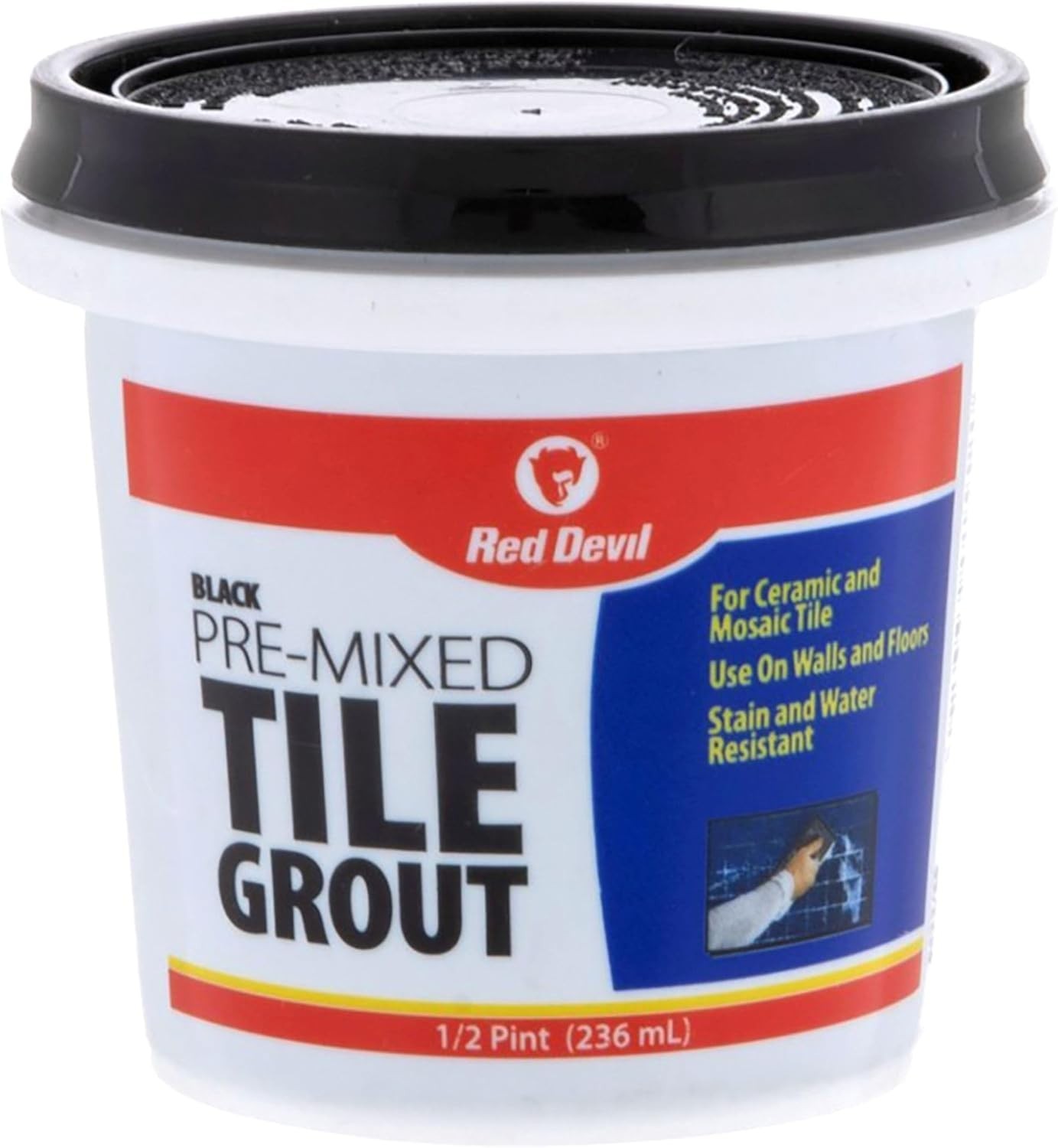 High-Quality 1/2 Pint Black Tile Grout – Ideal for Ceramic & Wood Surfaces