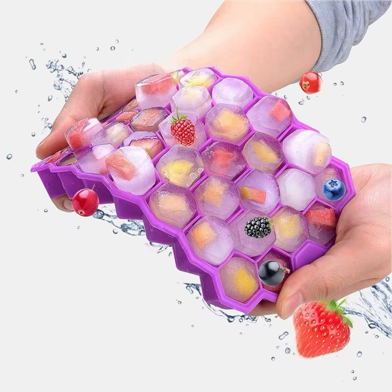 148-Cube Silicone Ice Tray Large-Capacity Reusable Ice Maker Mold with Lid