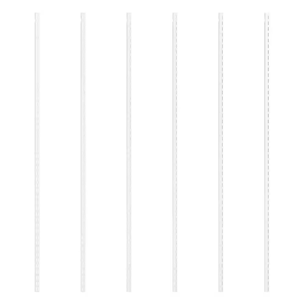 Shelf Track 60 In. X 1 In. White Standard Contractor Pack (6-Pieces)