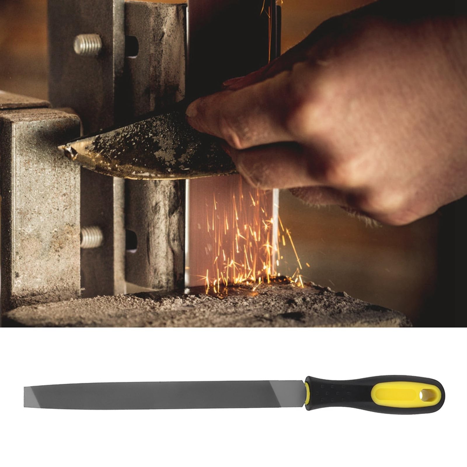 8 Inch Flat Mill File Second Metal Sharpening Carbon Steel Handle Single Cut