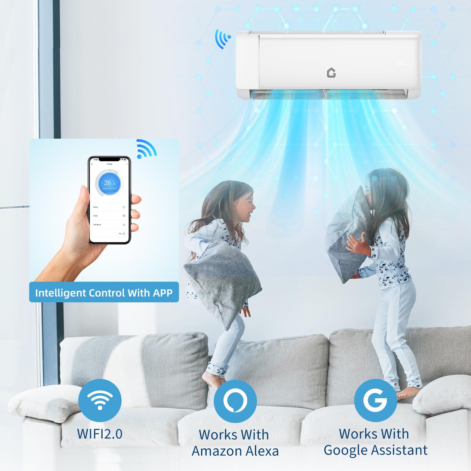 ✅24000 BTU Mini Split Air Conditioner & Heat Pump 19 SEER2 Ductless Mini Split