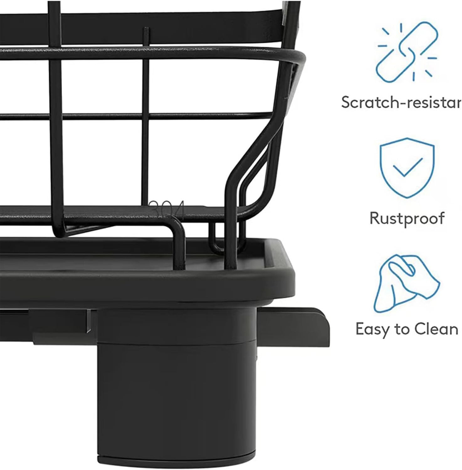 2 Tier Over The Sink Dish Drying Rack Stainless Steel Kitchen Dish Drainer Black