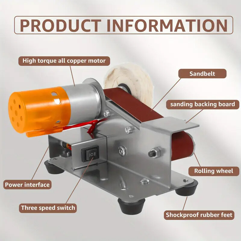 Mini Belt Sander Electric Bench Polisher Grinding Machine Polisher Grinder DIY