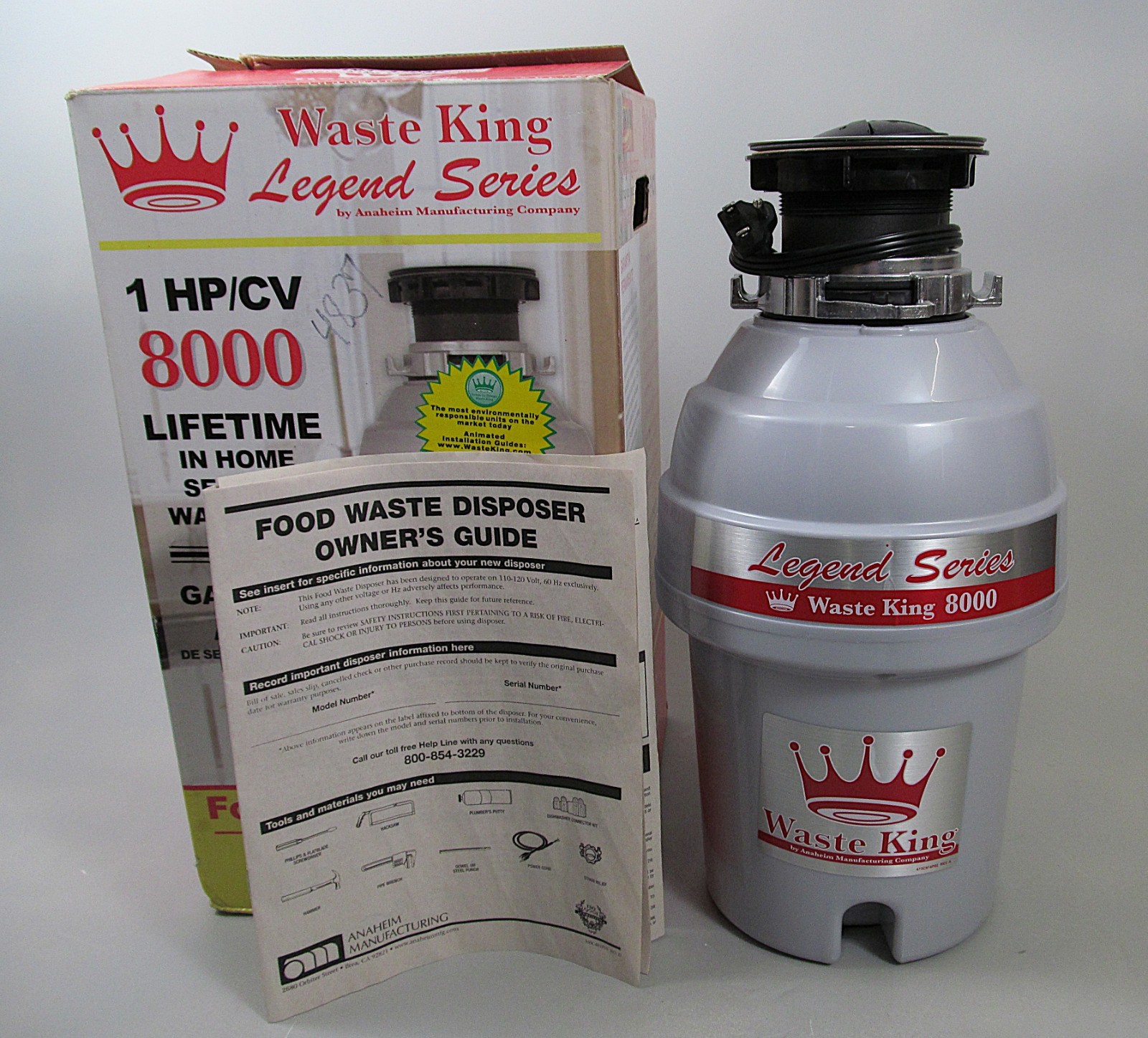 Waste King L-8000 1HP 2800RPM 115V Garbage Disposal New Open Box