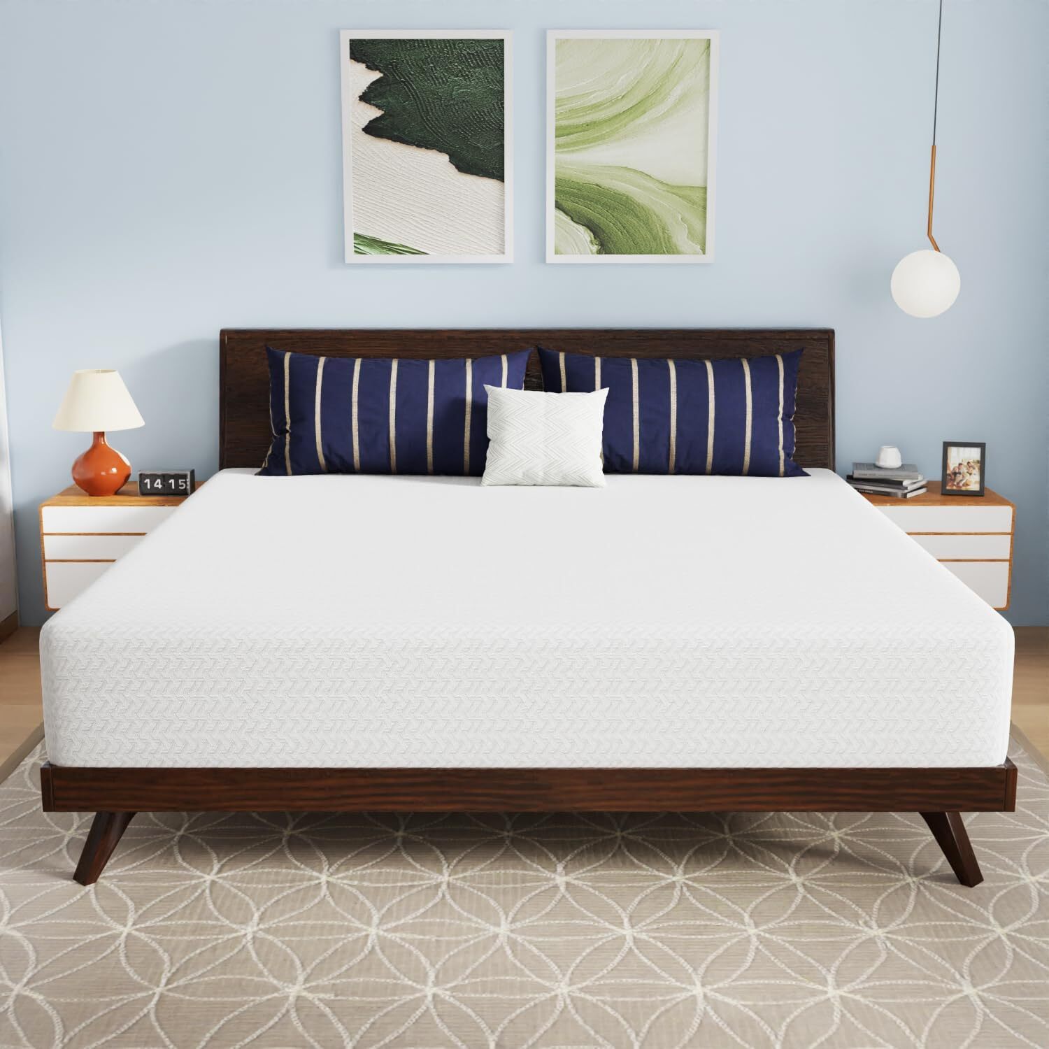 Bamboo Charcoal Gel Memory Foam Mattress, CertiPUR-US Certified and Breathable