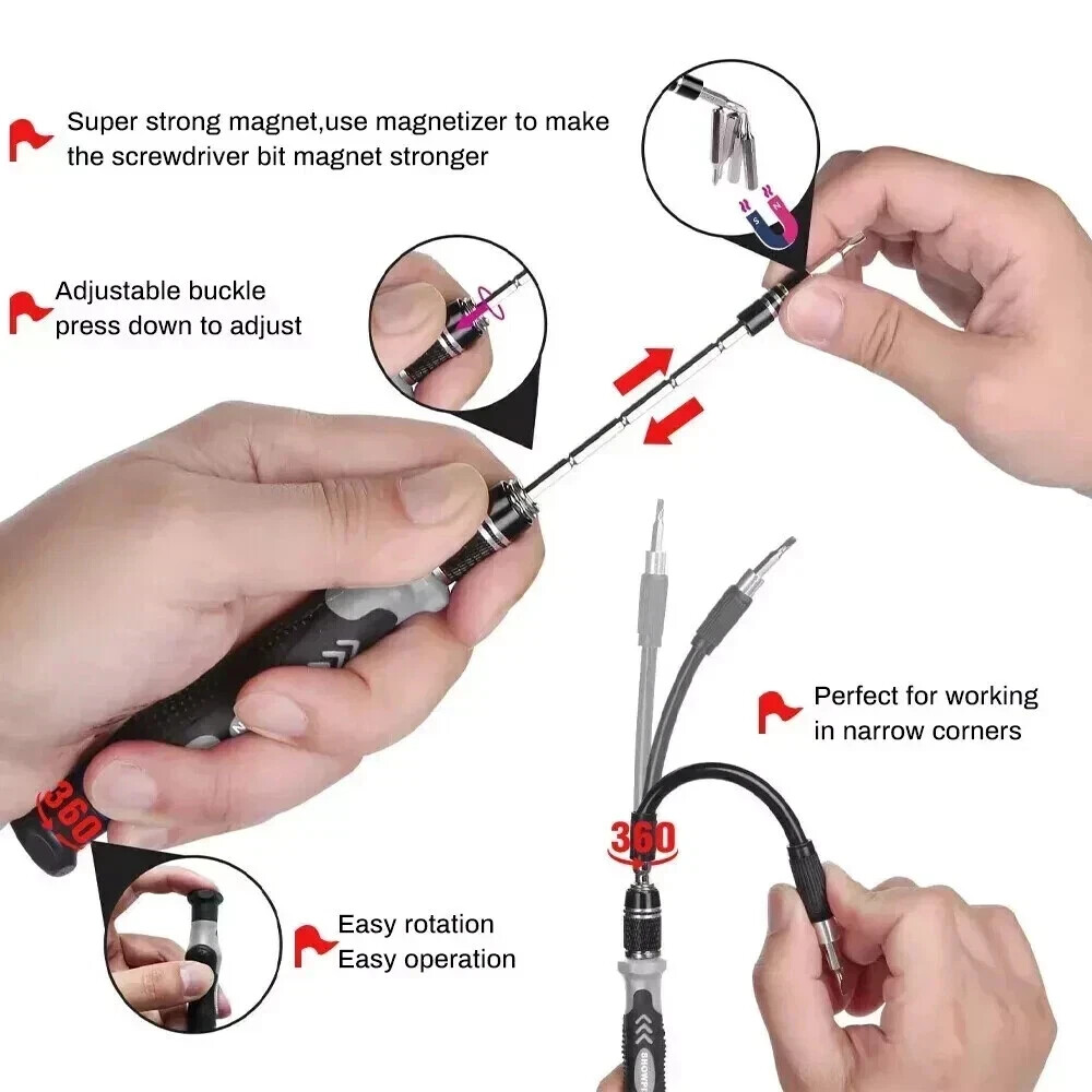 122 in 1 Precision Screwdriver Set Computer Repair Tool Kit Phone Magnetic Bit